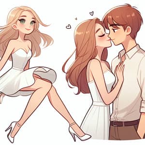 Teenage Couple Embracing and Kissing | Romantic Scene