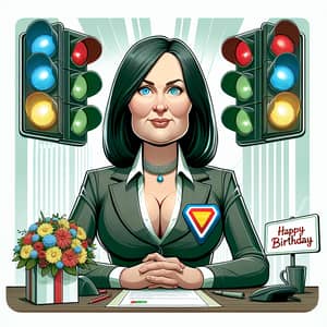 Humorous Female Superhero Birthday Wishes Portrait