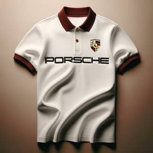 Stylish White Polo Shirt with Porsche Logo - Team Emblem