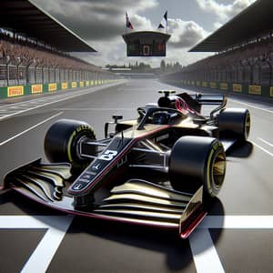 2023 Futuristic Formula 1 Racing Car in Black, Gold, Red & White