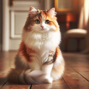 Beautiful Orange and White Cat in Serene Pose