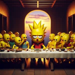 Bart Simpson Last Supper Parody Art