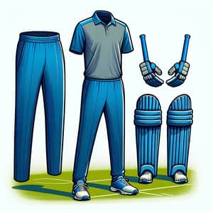 Blue Cricket Trousers & Grey Shirt Kit | Sportswear Essentials