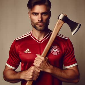 Passionate Football Fan with an Axe | Unique Sports-Lumber Enthusiast