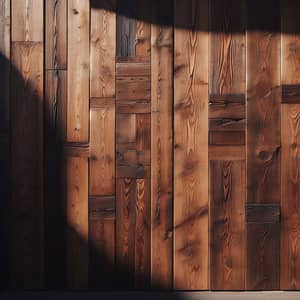 Antique Wood Plank Wall | Rich Brown Color | Sunlit Texture