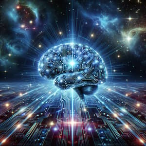 Artificial Intelligence Glowing Digital Brain - Sav1992