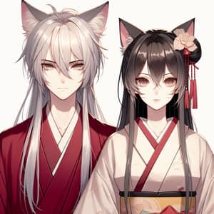 Inuyasha and Kikyo Couple | Anime Styled Cat Ears Character