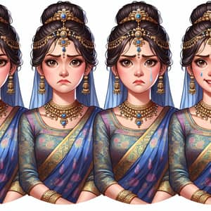 South Asian Princess Emotions: Sad, Angry, Happy, Emotionless