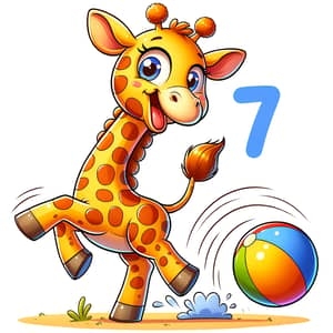 Cheerful Cartoon Giraffe: Playful Children's Illustration