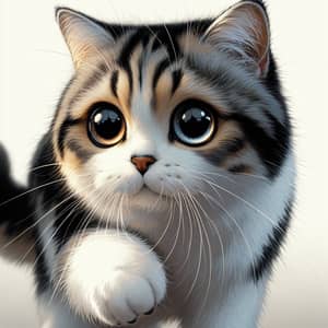 Domestic Shorthair Cat with Striking Eyes and Agile Paws