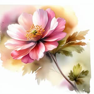 Elegant Watercolor Painting of Blooming Flower