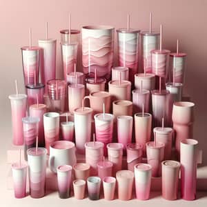 Pink Tumbler Cups Collection in Various Shades and Sizes
