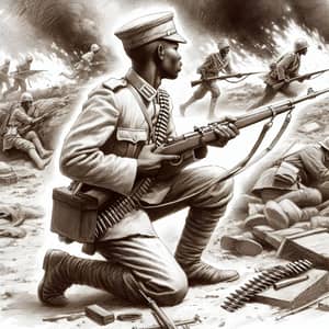 African Colonial Wars Illustration | Intense Conflict Scene