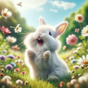Joyful Bunny Hopping in Meadow | Happiest Bunny in the World