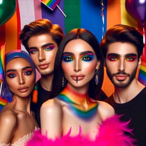 Diverse Pride Month Beauty Photoshoot with Vibrant Models