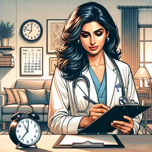 Professional Female Doctor in Cozy Office Setting