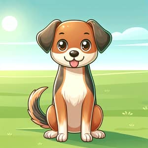 Beautiful Medium-Sized Dog with Short, Brown Fur | Green Field Setting