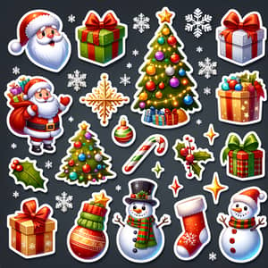 Festive Christmas Stickers Collection | Traditional Symbols & Winter Themes