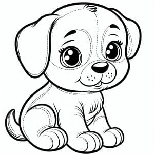Cute Puppy Pencil Drawing for Kids Coloring Book