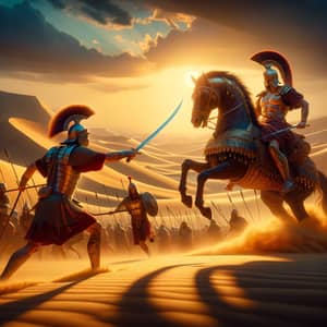 Roman vs Arab: Epic Battle in Arabian Desert | 8K Ultra HD Artwork