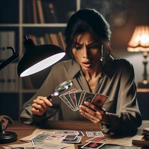 Female South Asian Detective Solving Cases with Tarot Cards