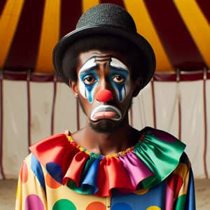 Sad Black Male Clown - LGBTQ+ Character in Circus Environment