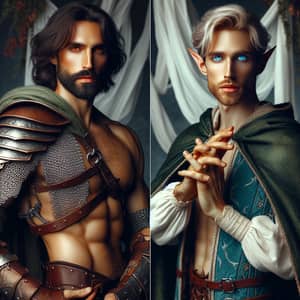 Fantasy Dungeons and Dragons Male Characters in Romantic Posture