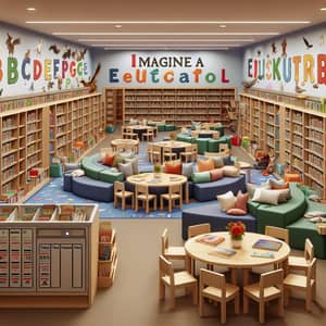Colorful Elementary Library Layout | Children's Books & Education