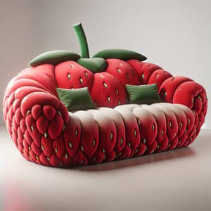 Unique Strawberry Shaped Sofa: Vibrant Red Design