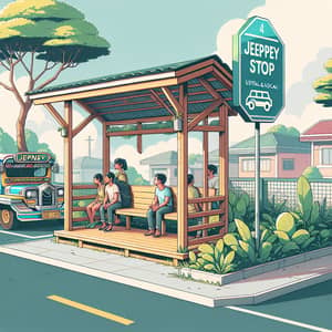Sustainable Jeepney Stop | Shade, Seating & Local Materials