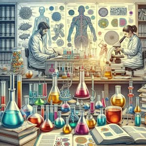 Intricate Scientific Illustration for Medical Research