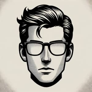 Comic-Style Profile Picture with Glasses