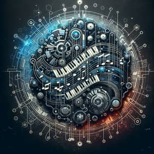 Digital Biomechanical Orchestra | Futuristic Electronic Music Logo Design