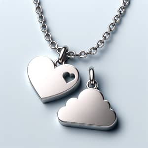 Cute Heart and Cloud Necklace | High-Quality Laser-Cut Jewelry