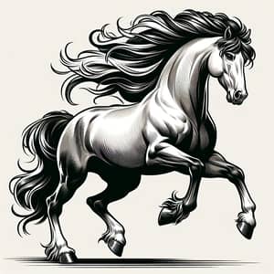 Dynamic Horse Illustration | Strength & Graceful Pose