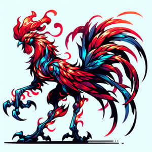 Fiery Psychic Rooster Creature for Fantasy Games