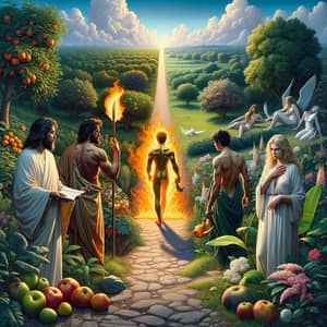 Expulsion from Eden Artwork: Symbolic Depiction of Divine Authority and Transition