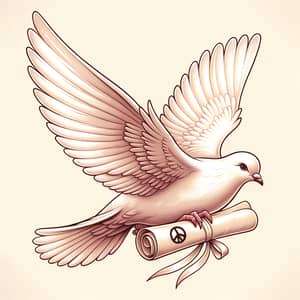 Graceful Dove in Flight Illustration | Symbolic Message of Peace and Love