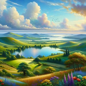 Breathtaking Landscape in Oil Painting Style