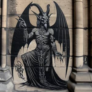Gothic Rebellion: Mythical Figure Illustration