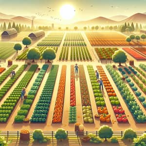Fruit and Vegetable Harvest at Sunny Farm - Animated Scene