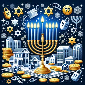 Festive Commercial Real Estate Hanukkah Celebration Image