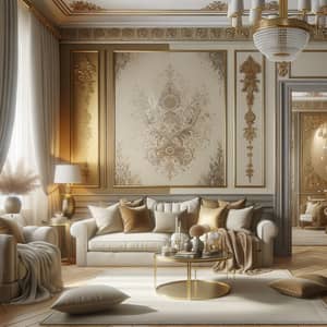 Luxurious House Color Palette: Cream, Beige, Taupe, Gold Accents