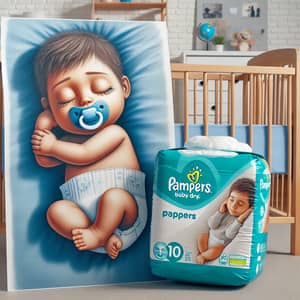 Child in Pampers Baby Dry Diapers | Sleeping in Crib - Onesie