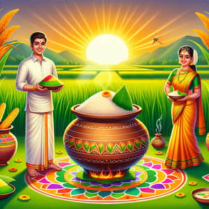 Pongal Harvest Festival Celebration | Colorful Rangoli Patterns