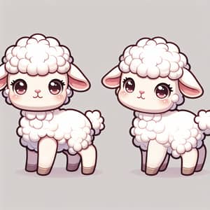 Adorable Baby Sheep Vector Illustration