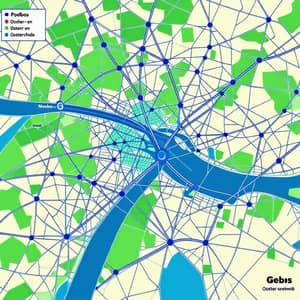 Strengthening Goes Blue-Green Network | Map Illustration