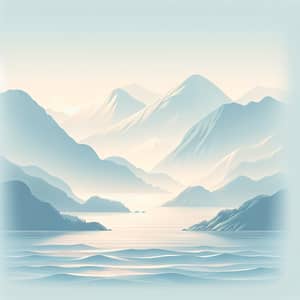 Serene Seascape with Mountains at Dawn