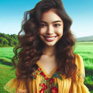 Beautiful South Asian Girl in Vibrant Yellow Dress