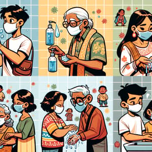 Filipino Citizens Practicing Covid-19 Safety Measures | Diversity Illustrations